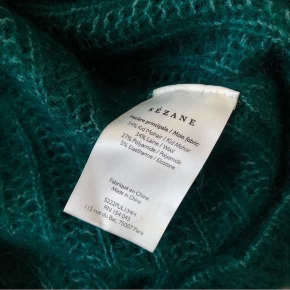 NWT Sezane Malou Jumper Sweater - Emerald Green - Picture 9 of 9